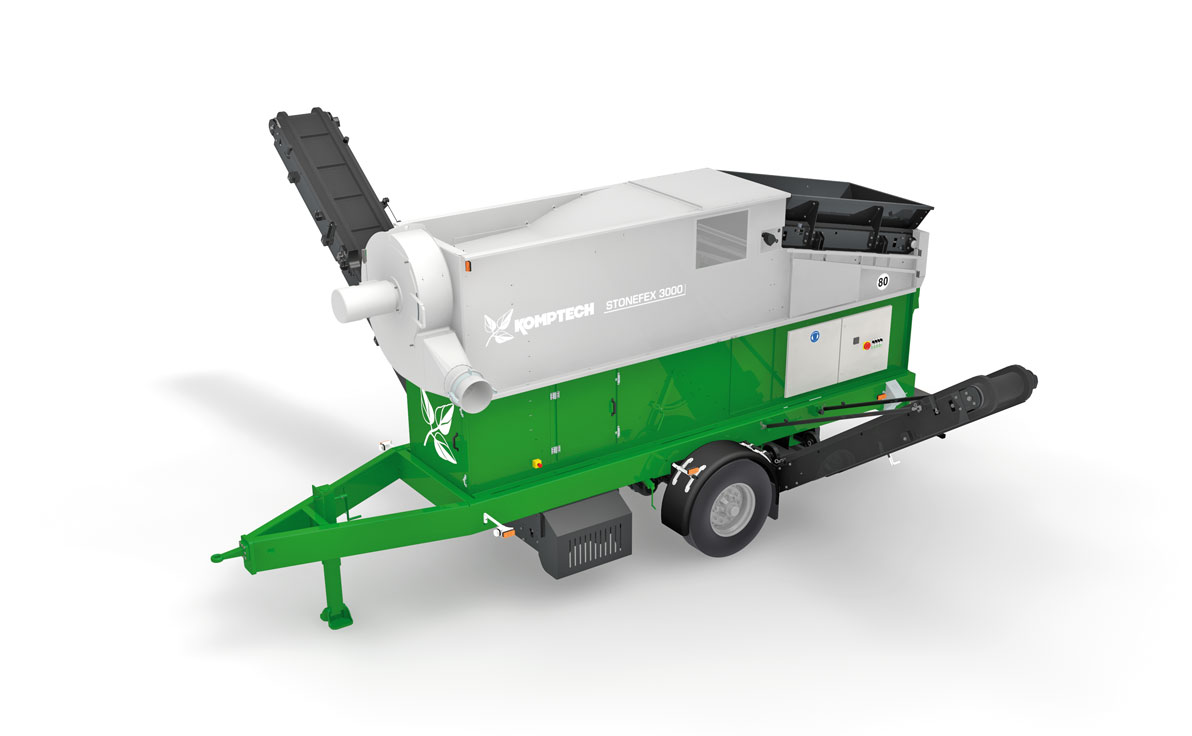 Overview of the Komptech Stonefex mobile stone separator