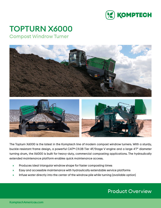 Topturn X6000 compost windrow turner product sheet